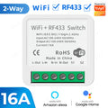 Tuya RF433 WiFi Smart Switch Smart Home 1/2/3Gang Wireless Remote Control 16A Mini Relay Receiver Voice for Alexa Google