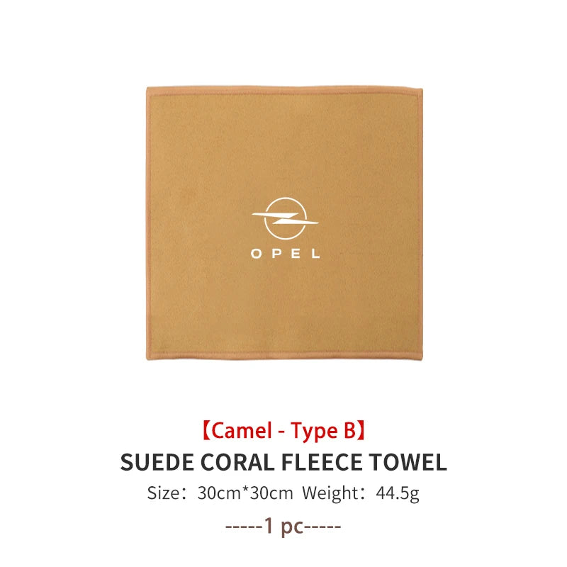 For Opel Car Deer Skin Coral Velvet Wiping Cleaning Absorbent Towel Insignia Corsa Zafira Meriva Mokka Astra H K C D