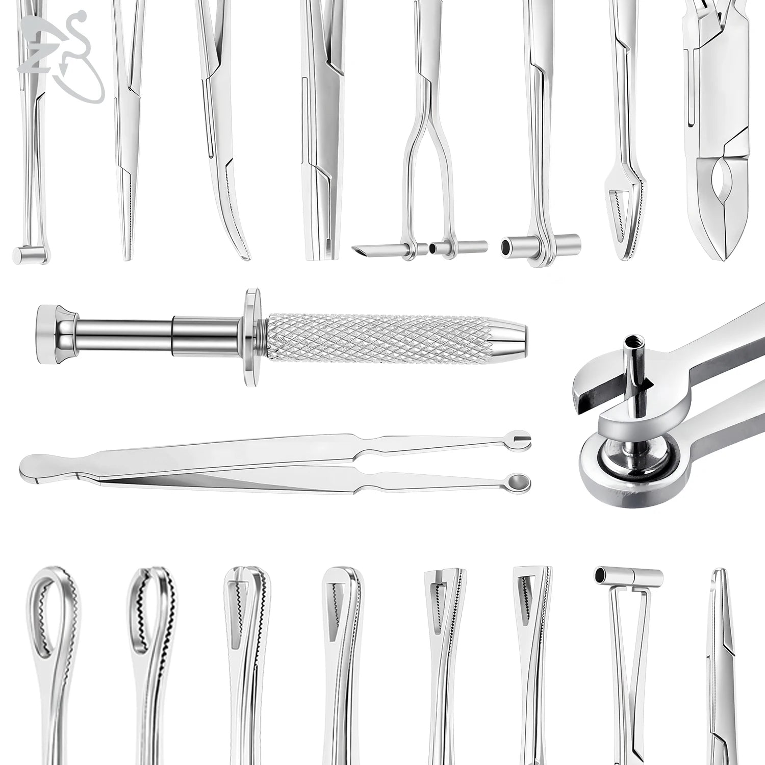 ZS 1PC Stainless Steel Piercing Clamp Slotted Locking Forcep Opening Piercing Plier Tool for Ear Lip Belly Navel Tongue Piercing