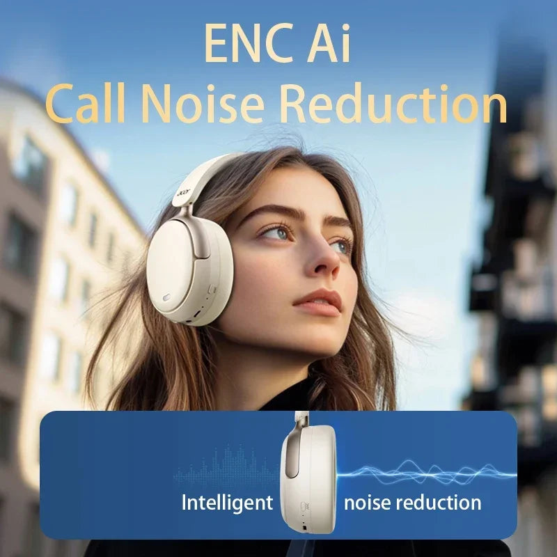 Acer ANC HIFI Headphone Bluetooth 5.4 48dB Noise Canceling Hi-Res Spatial Audio Earphone with LDAC Over Ear Headset Wireless