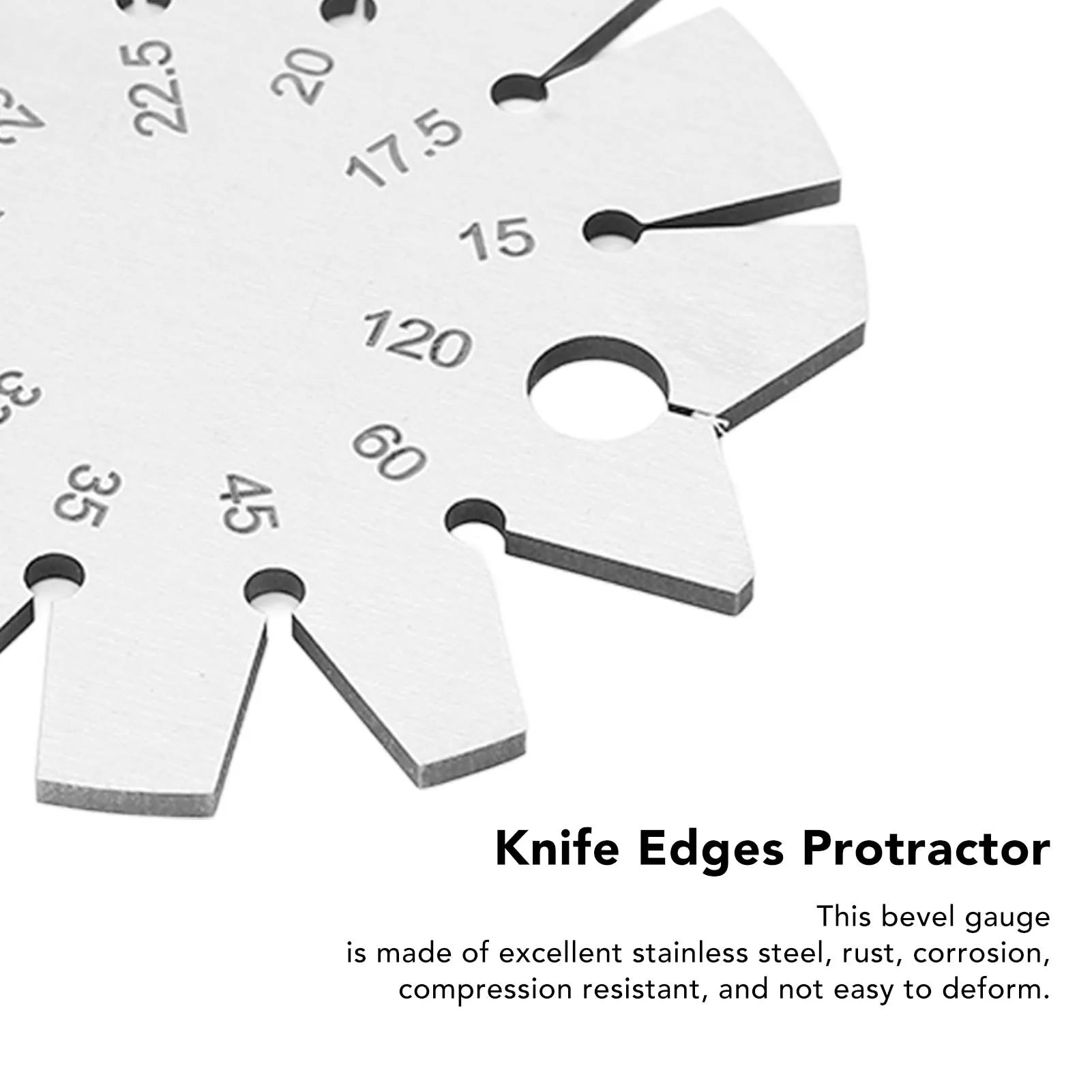 15-120 Degree Bevel Angle Protractor Thickness Gauge Stainless Steel Oblique Edges Protractor for Knife Blade Measuring Tool