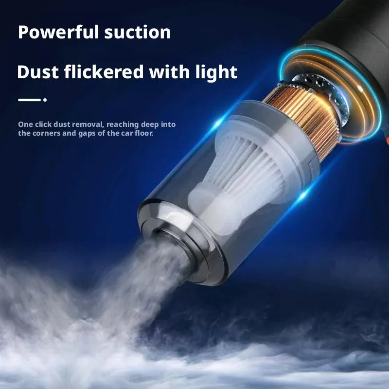 2-in-1 Suction Blower Car Vacuum Wireless Rechargeable High Power Handheld Portable Cleaner for Car Home Interior Daily Cleaning