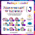 VBS 2026 Decorations Banner The Light of The World Christian Hanging Swirls Religious Sunday Vacation Bible School Church Party