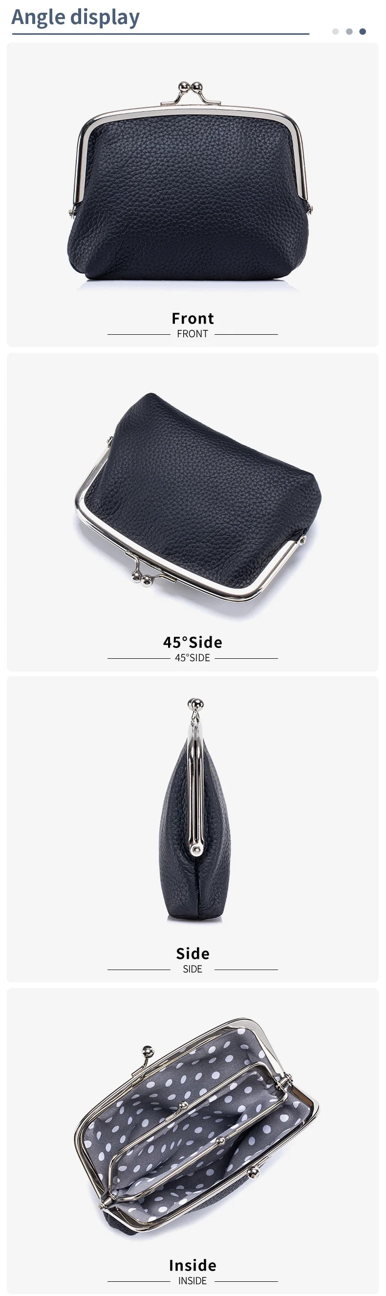 New women's coin purse, multi-layer card holder, girls' simple PU clasp wallet, portable lipstick coin purse, pocket bag