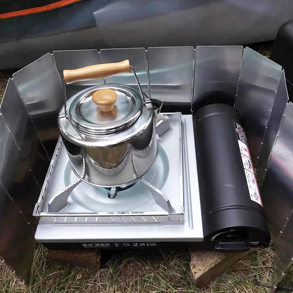 Lightweight Folding Camping Stove Windshield 9/10/8 Plates Gas Cooker Wind Screen for Outdoor Picnic Portable Wind Shield