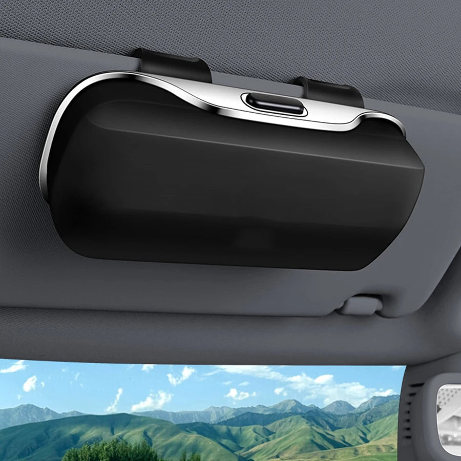 Universal Car-Mounted Eyeglass Case Sunglasses Holder Driver Co-Pilot Storage Box Eyewear Frame Sunshade Board Accessory