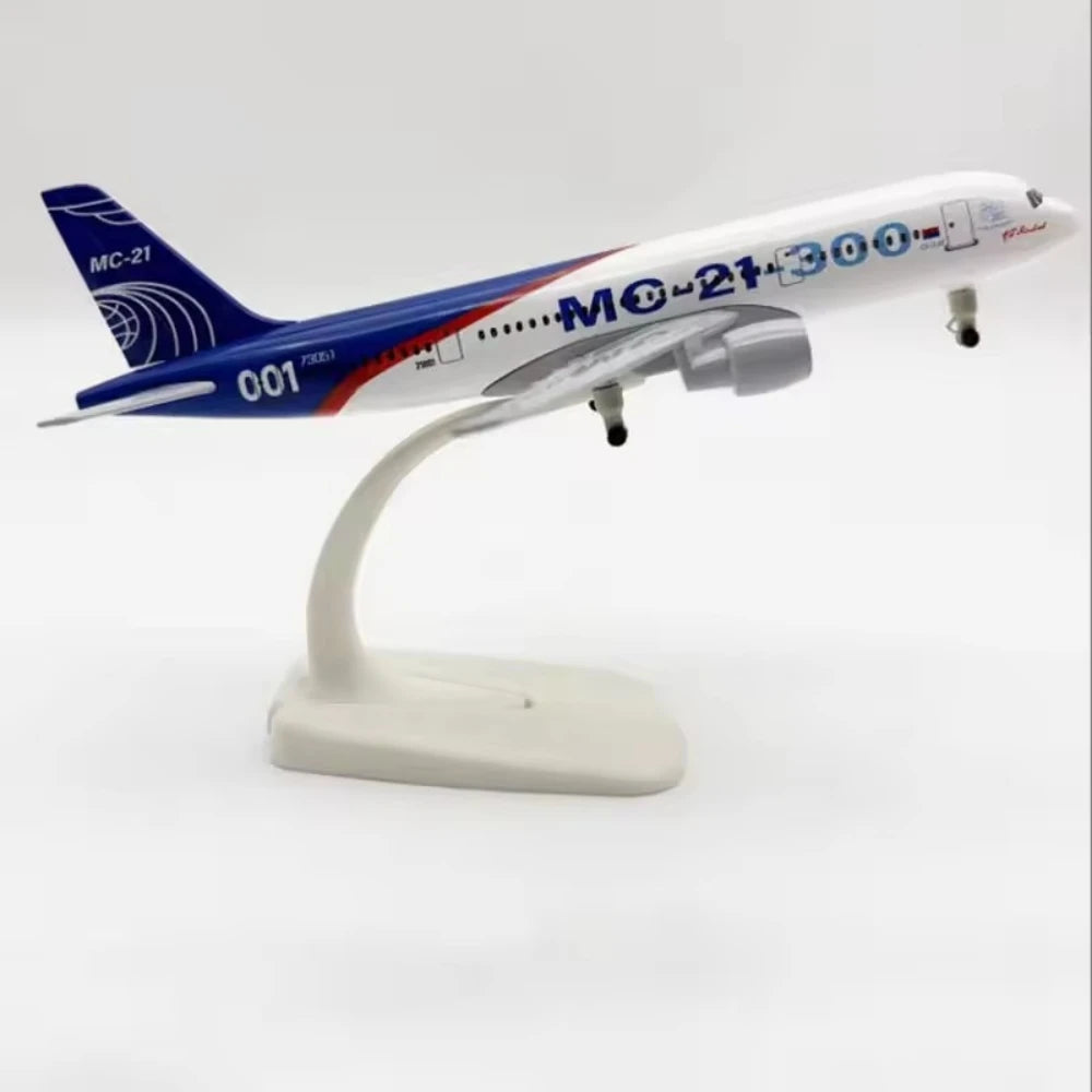 Airplane Toy Russian MC-21 Airlines Die-Cast 20CM Metal Model Plane Toys Souvenir with Plastic Parts for Kids By Aviation Gift