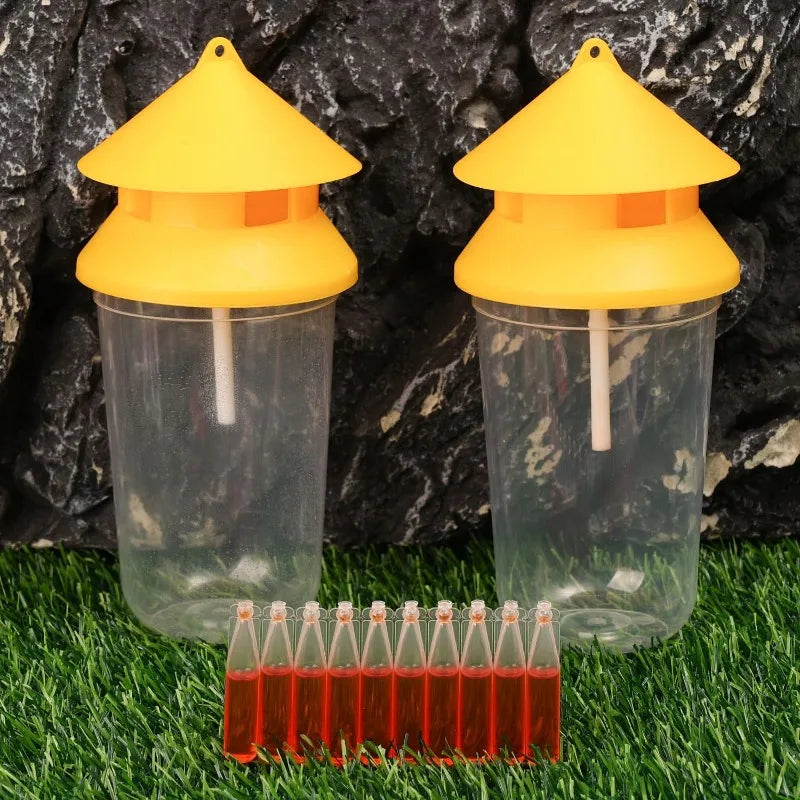 2/20x Fruit Fly Trapper with Attractant Hanging Fly Traps Bottles Non-Toxic Reusable Catcher Multipurpose Kitchen Yard Pest Tool