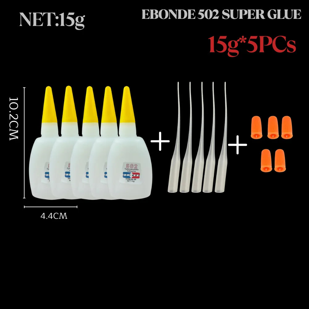 502 Thin Liquid Super Glue Cyanoacrylate Instant Strong Quick Dry Adhesive for Ceramic, Metal, Wood, Rubber, Plastic 3g/15g/35g