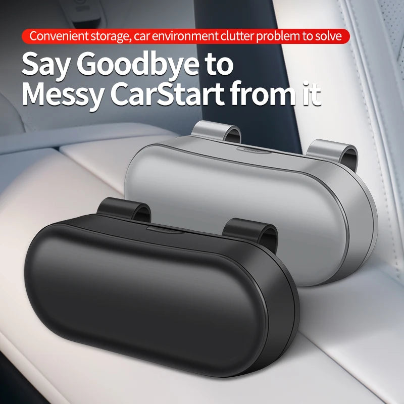 Universal Car Sun Visor Glasses Holder Durable ABS Resin Eyeglass Storage Box with Buckle Mount Multifunctional Auto Accessories