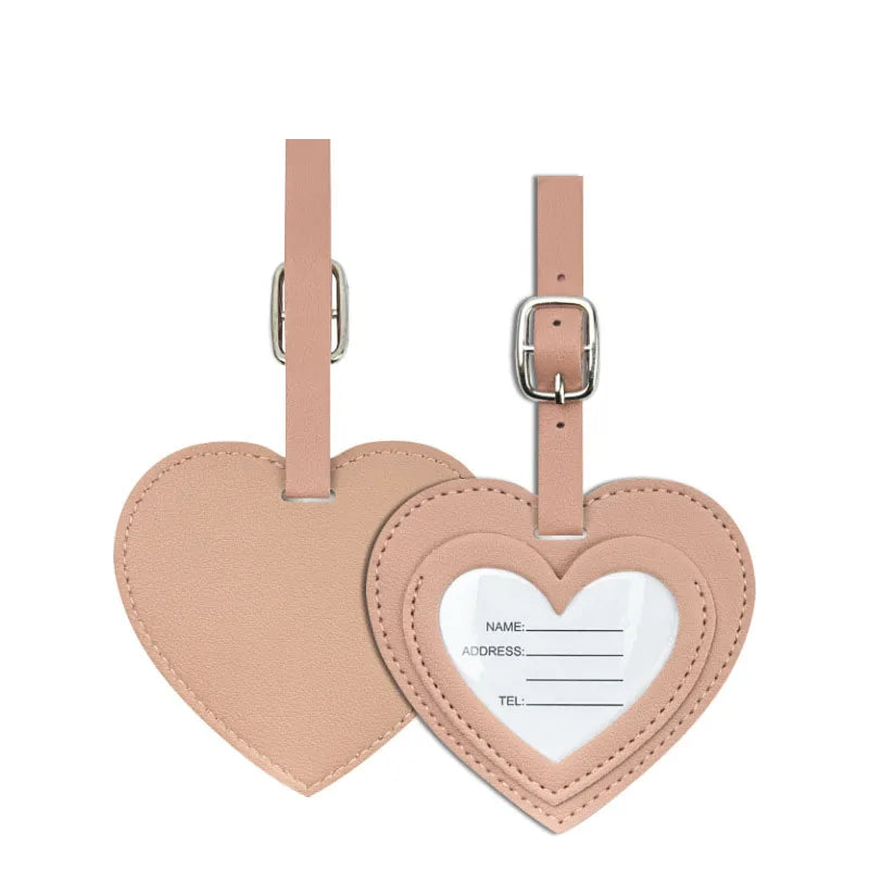 Luggage Tags Vacation Travel Accessories Creative PU Love Boarding Pass Thickened Leather Luggage Tag Check in Tag Id Name Tags