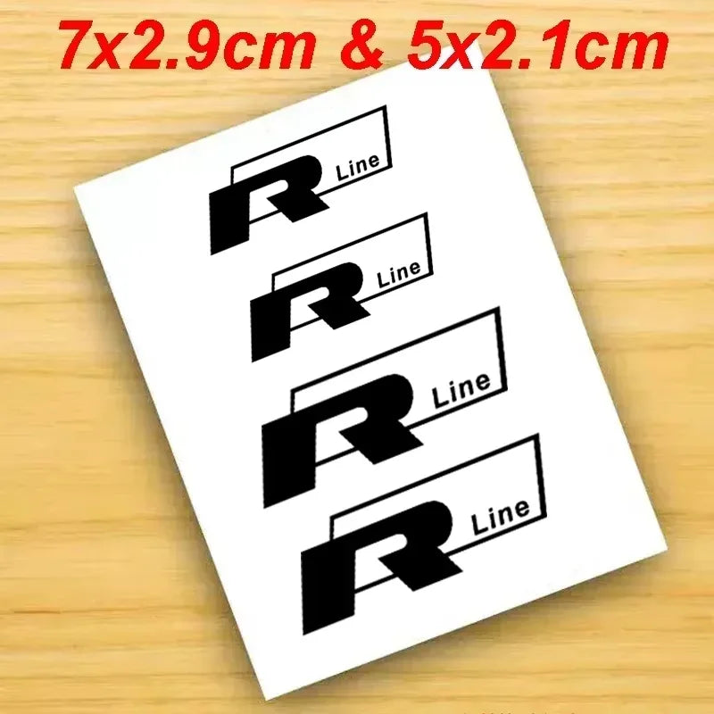 4Pcs Car Brake Caliper Vinyl Stickers for Volkswagen VW Rline R Line Golf 3 5 7 Polo Passat GTI Bora Jetta Vehicle Wheel Decals