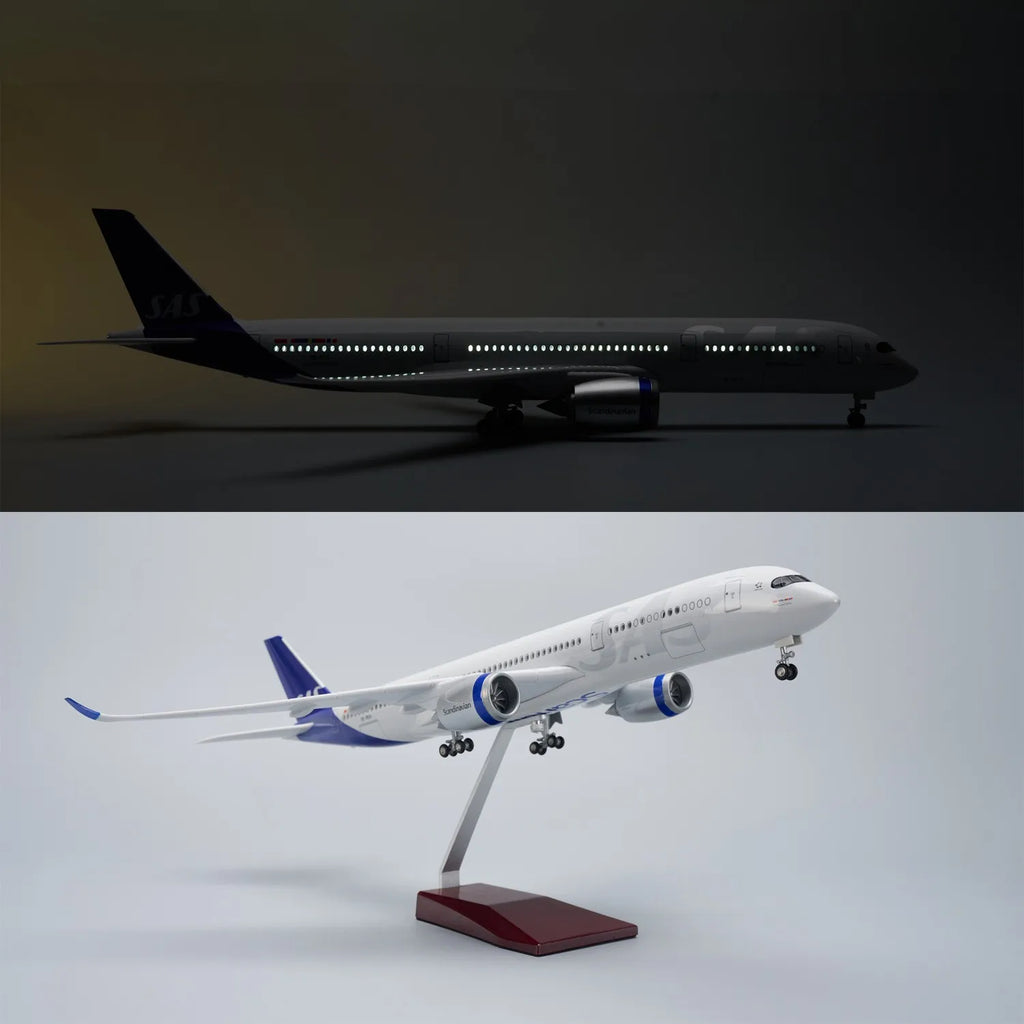 47cm Large Scale SAS A350 Airplane Model Resin Diecast Model plane with Landing Gear Wheel for Collections Display or Toy Gift
