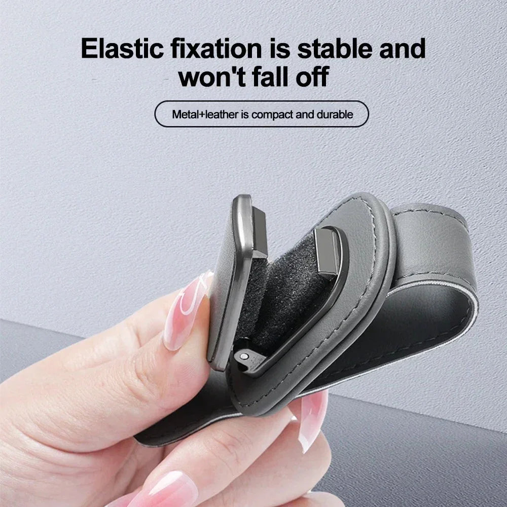 2024 Automotive Glasses Storage Clip Visor Sunglasses Holder Super Fiber Leather Automotive Interior Accessory Glasses Holder