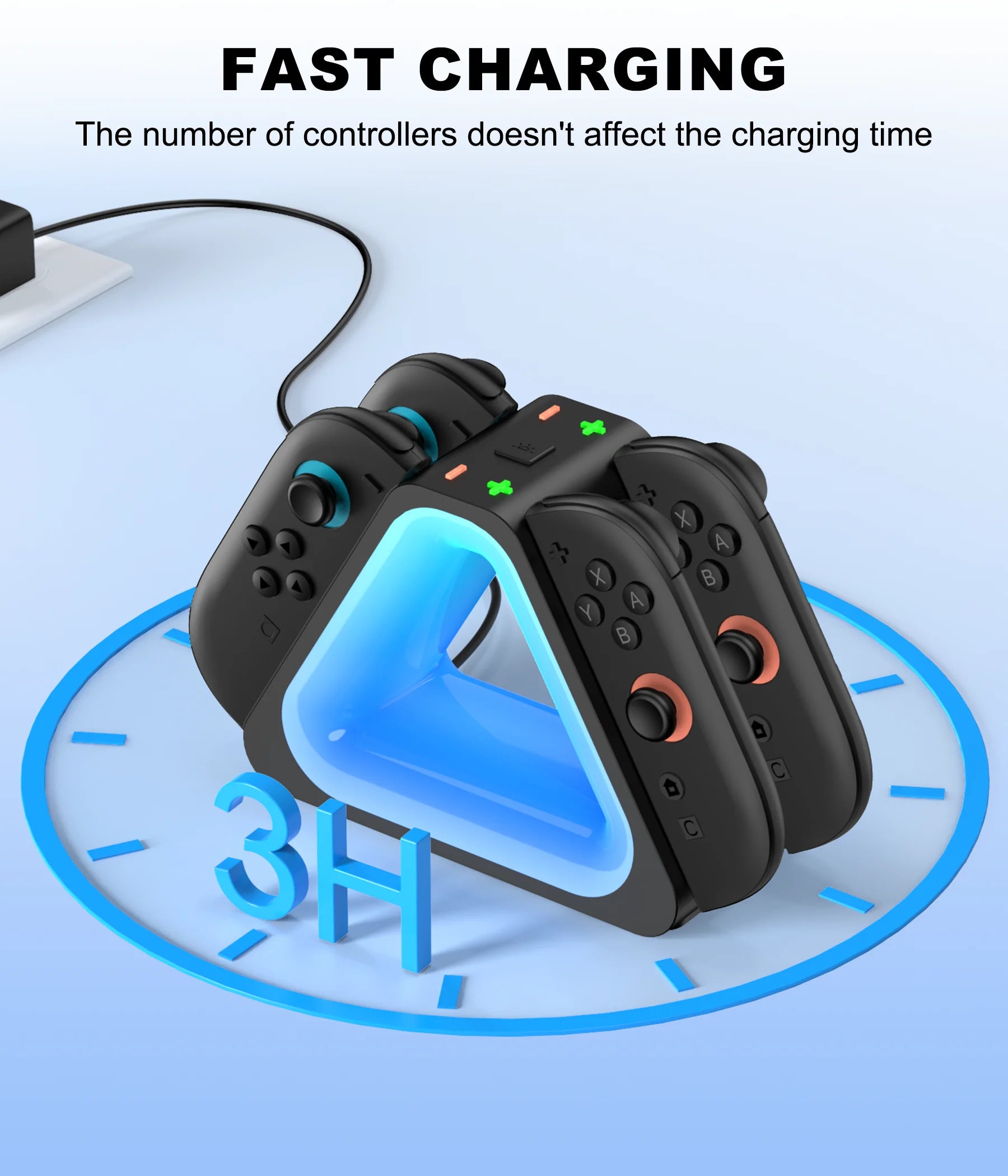 Dinofire Charging Dock For Switch 2 Joy con Accessories 4-in-1 Controllers Charger Stand For Switch 2 Joycon Charger Stand