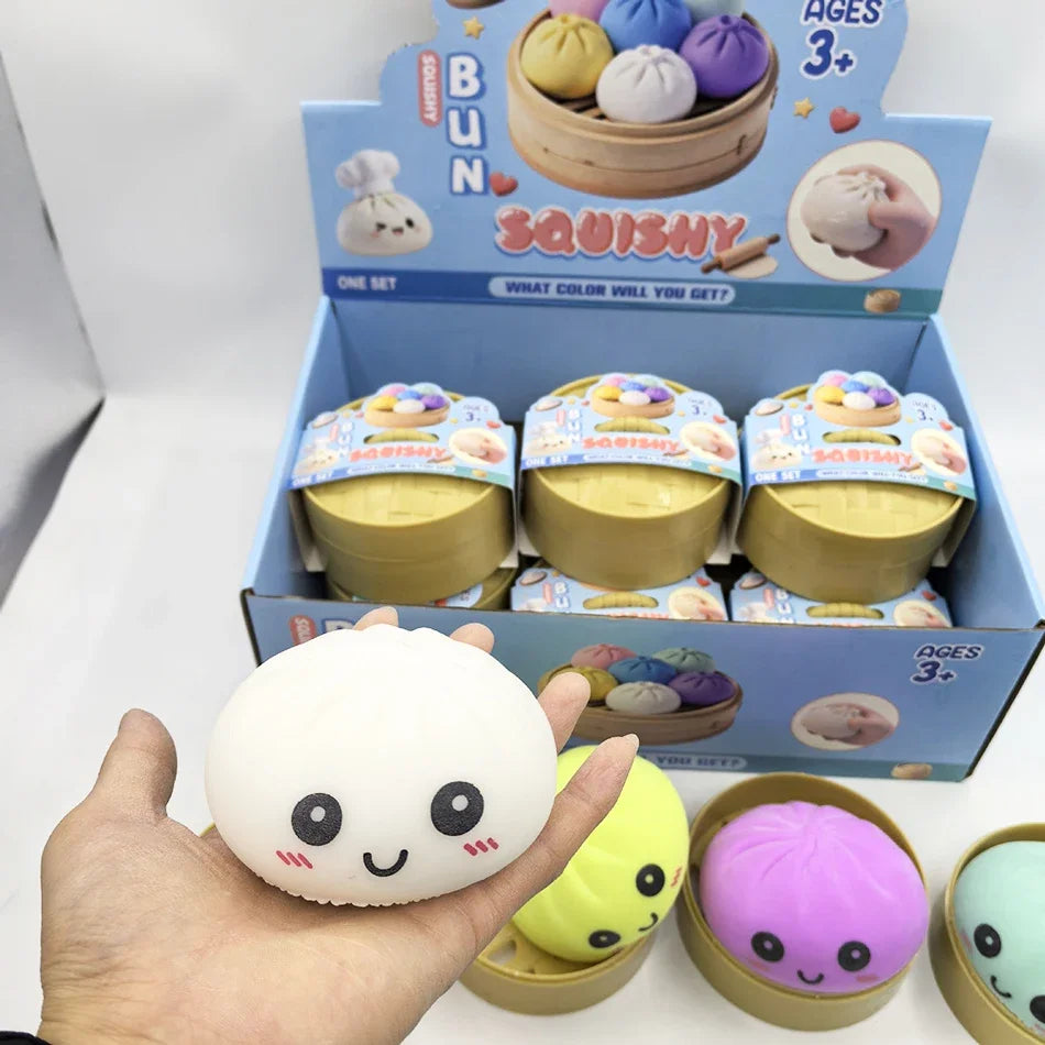10cm Simulation Flash Dumpling Squishy Toy, Slow Rebound Soft Squeeze Stress Ball, Decompression Fidget Toy for Kids & Adults