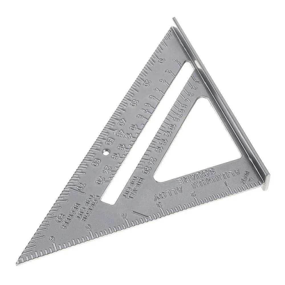7inch Triangle Ruler Aluminum Alloy Straight Angle Measuring Ruler for Building Framing Woodworking Tools Portable Gauging Tool