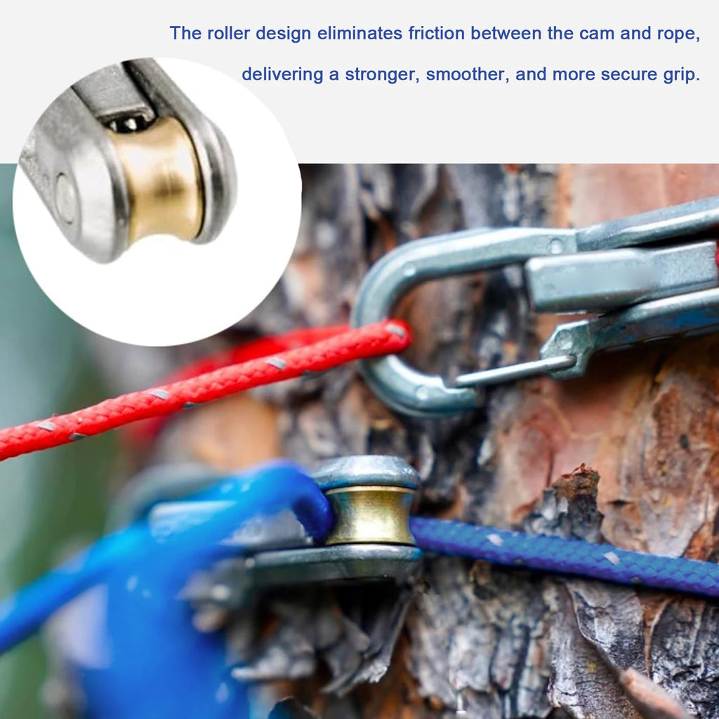 2/4/6Pack Paracord Adjusters,ope Tightening Tool & Tensioner,Rope with Roller Tensioner Heavy-Duty Tie Down for Camping, Tarps
