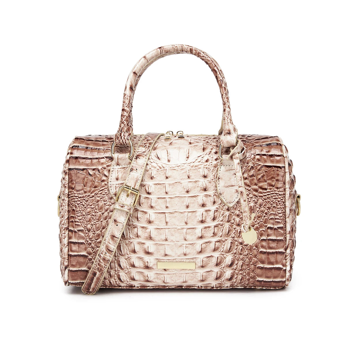 Gradient Embossed Duffle Bag Top-Handle Satchel with Detachable Strap, Casual Boston Style Crossbody Bag for Travel, Daily Commute, Weekend Getaway, Lightweight Multi-Purpose Tote Bag for Women Outdoor Activities