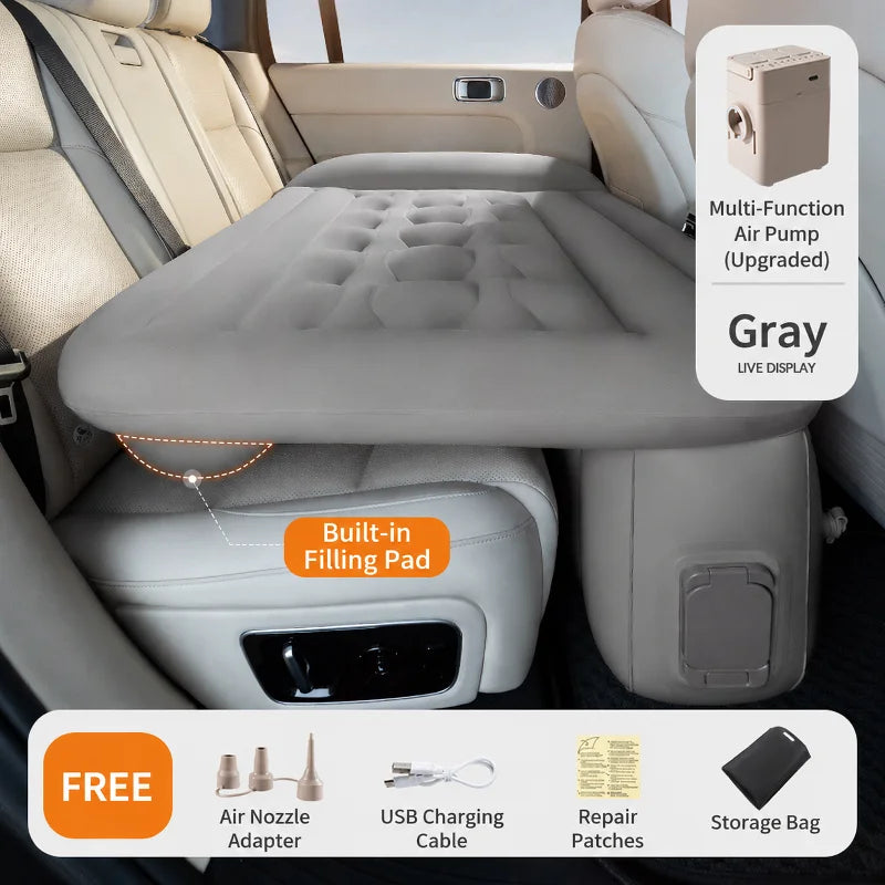 Car Back Electric Inflatable Bed One-touch Inflatable Thick Air Cushion Portable Sleeping Mattress Pad Suitable for Travel