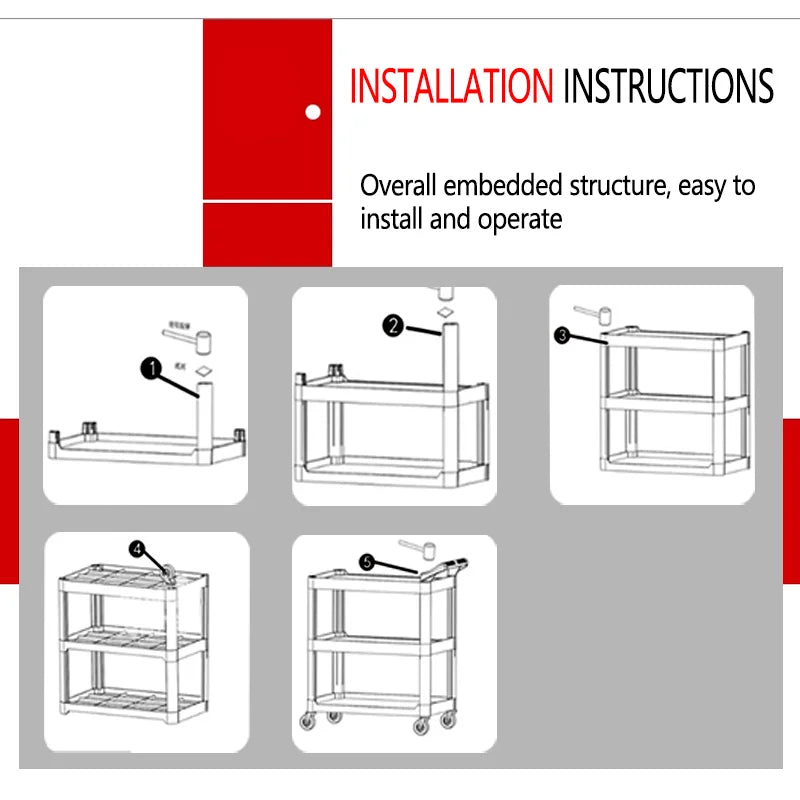 Car Repair and Car Wash Tool Storage Trolley Wheeled Beauty Tool Trolley 3-layer Multifunctional Mechanical Workshop Trolley