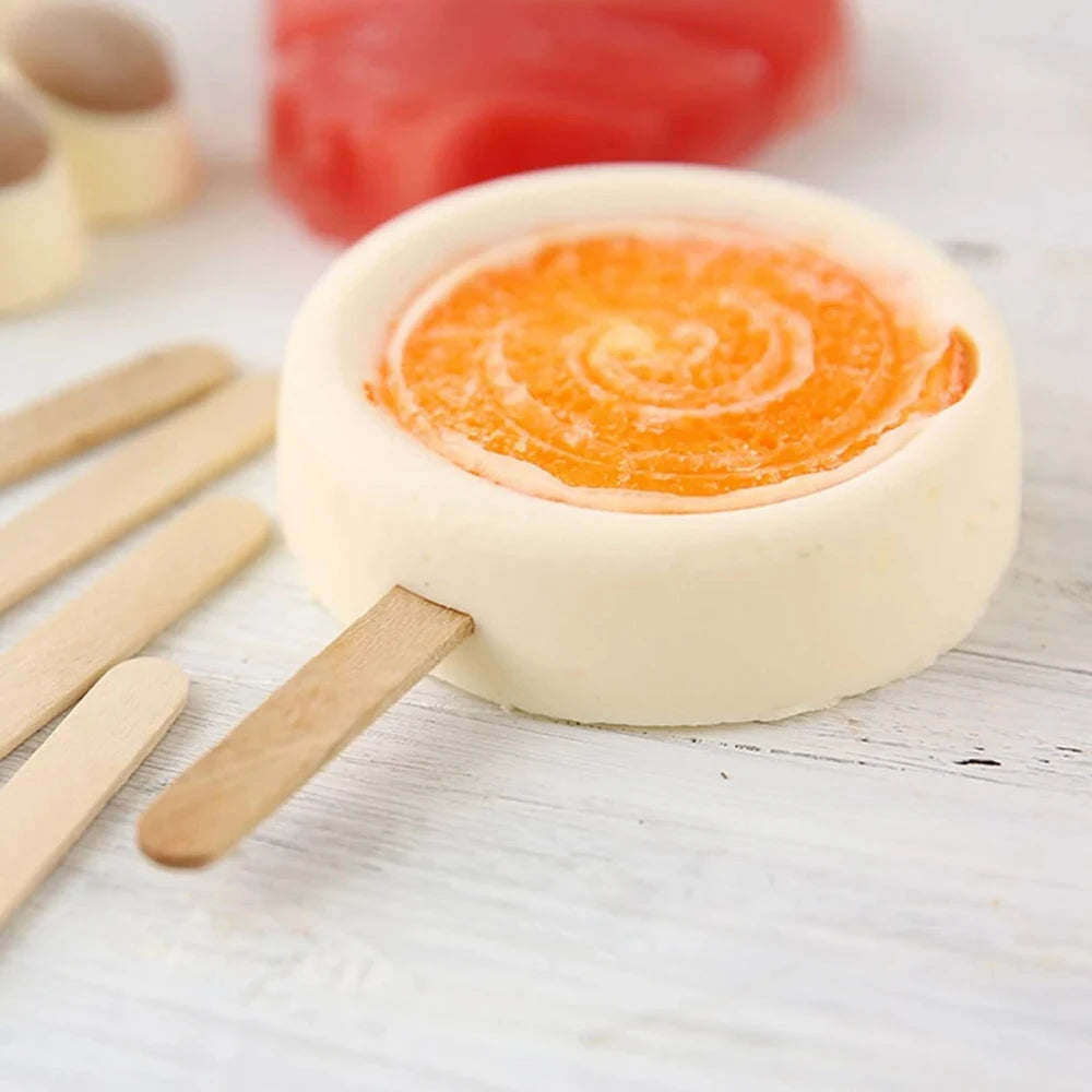 50/100/500Pcs Ice Cream Popsicle Sticks Natural Wooden Sticks Ice Cream Spoon Hand Crafts Art Ice Cream Lolly Kitchen Cake Tools