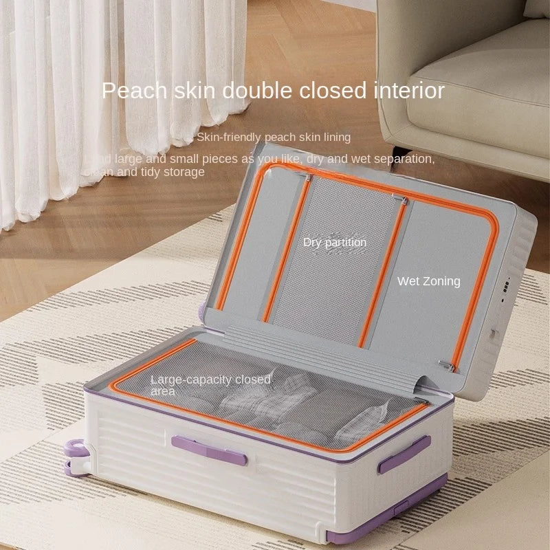 Wide Handle Luggage with Large Capacity Front Opening Travel Suitcase with Multifunction Trolley Case 20/28/30 inch