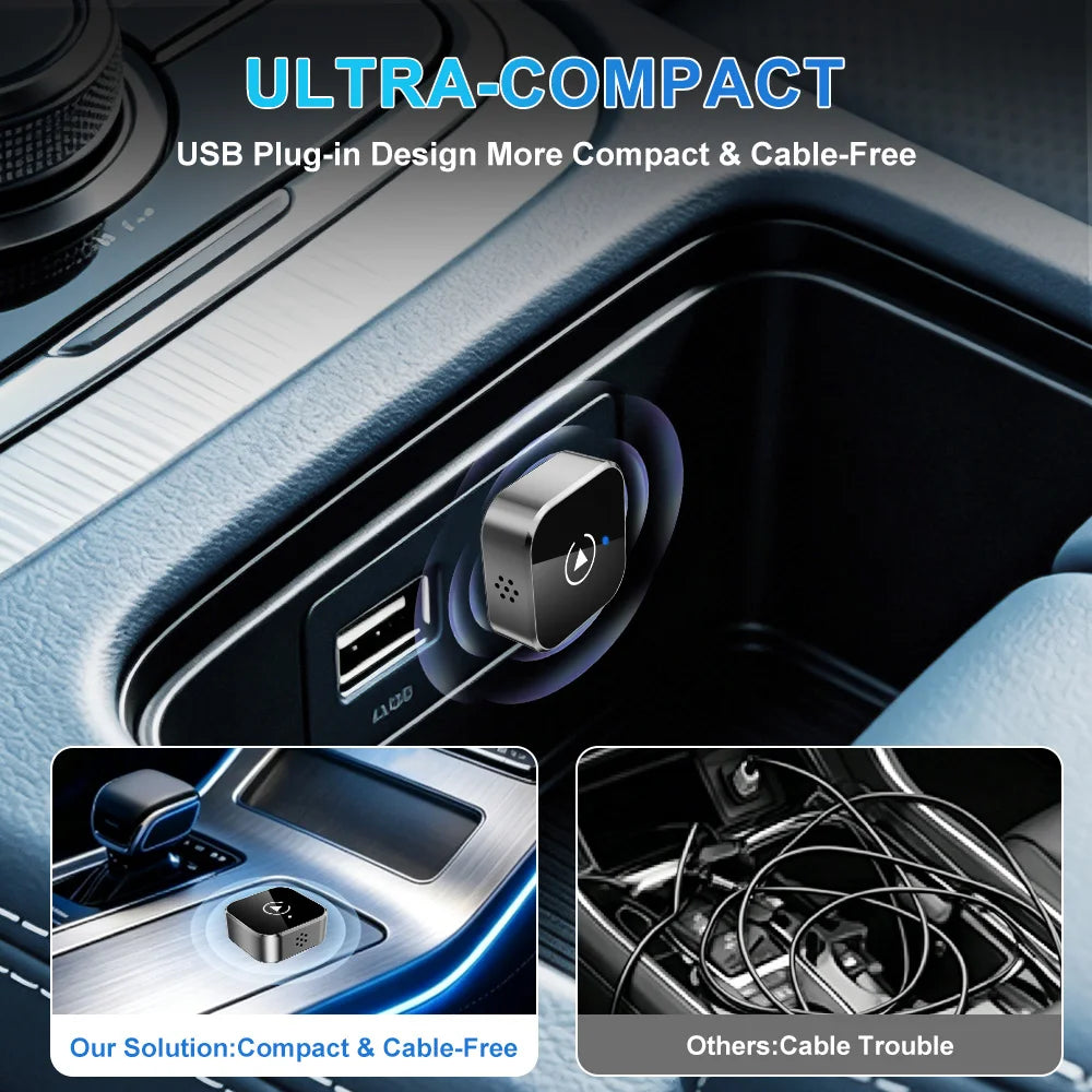 VCARLINKPLAY 2-in-1 Wireless CarPlay&Android Auto Adapter - Plug and Play CarPlay Converter, Fast Automatic Connection, Gifts