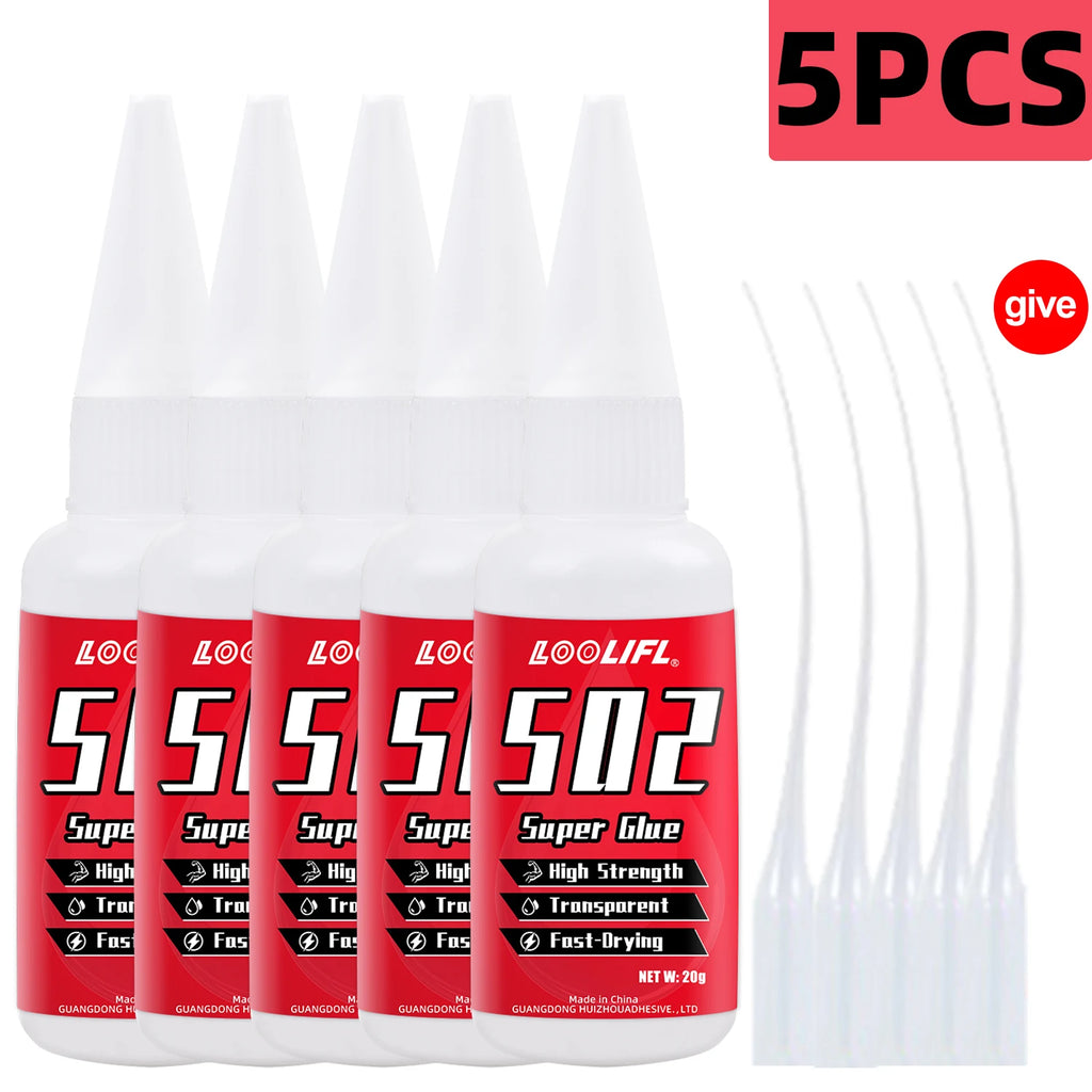 LOOLIFL502 Super GlueInstantQuick-dryingCyanoacrylate Adhesive Leather Rubber Wood Metal Strong Bond Liquid Glue Tool,Stationery