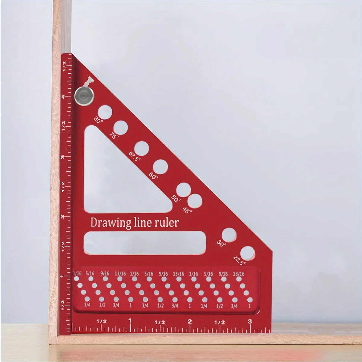 Multi-Angle Measuring Ruler Woodworking Square Protractor W/ Dowel Aluminum High Precision Layout Tool Pins Miter Triangle Ruler