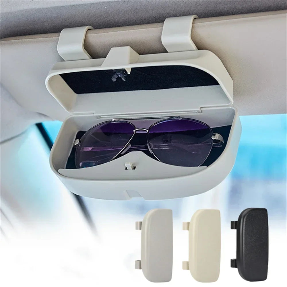 Car Glasses Box Portable Sunglasses Holder In The Car Driving Glasses Holder Eyeglass Case Sun Visor Car Lenses Holder