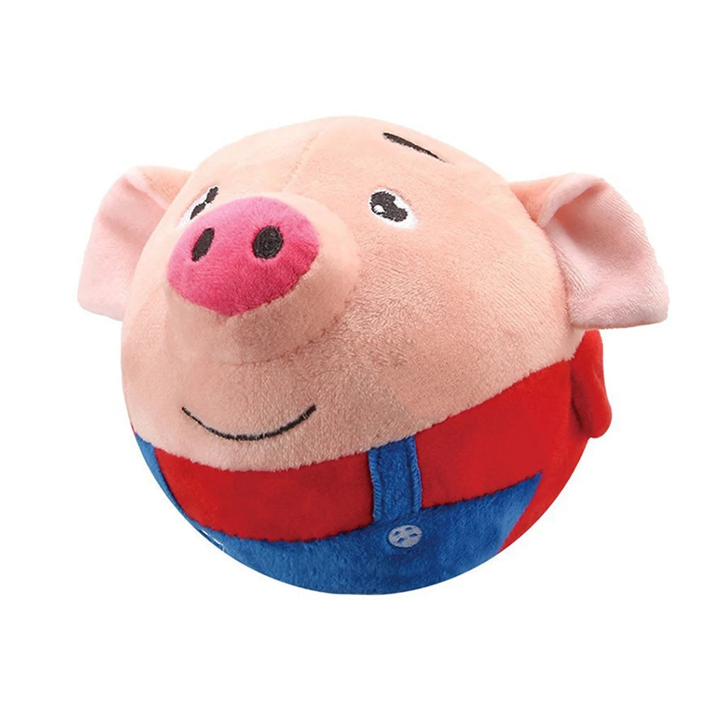 Plush Automatic Bouncing Toys Bite Resistant Funny Interactive Squeaky Toys Talking Self-Moving for Small Medium Dogs