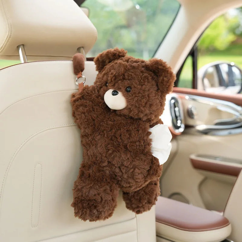 1pc Universal Car Tissue Hanger Doll Cute Creative Hanging Tissue Holder Plush Vehicle Tissue Case  Paper Box