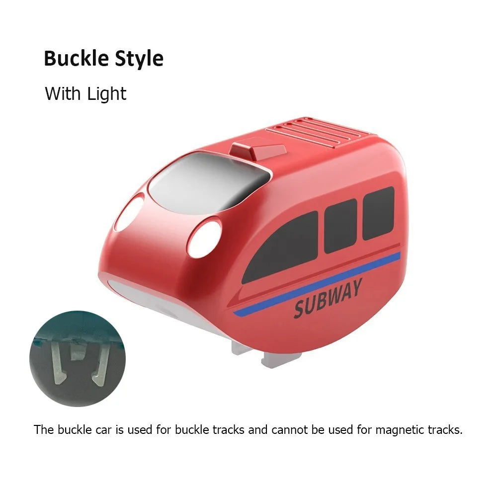 Fun Plastic Buckle Tracks Train With Light Intelligent Toy Railway Track Toys Smooth Steady Driving Small Train