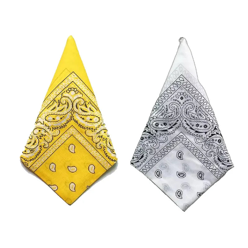 1/2PCS Fashion Hip Hop 100% Cotton Bandana Square Scarf 55cm*55cm Black Red Paisley Headband Printed For Women/Men/Boys/Girls