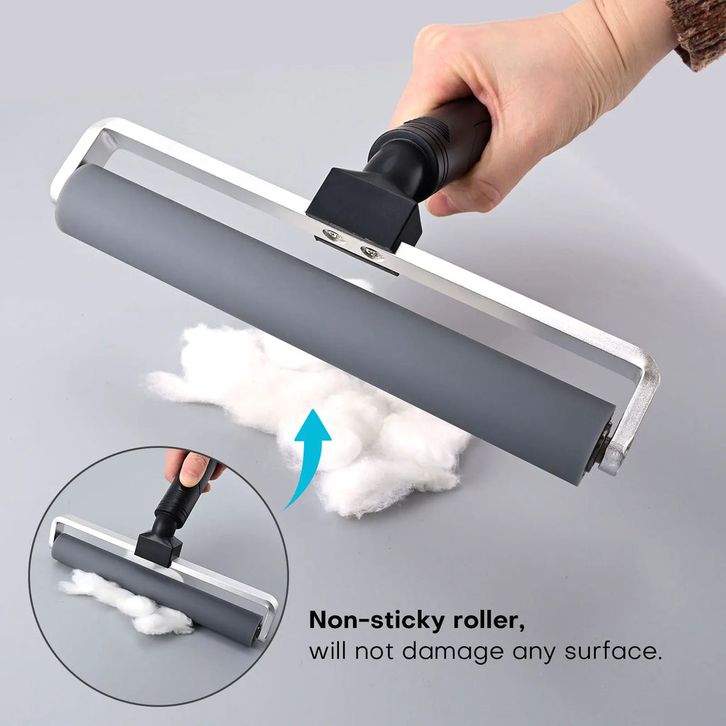 EHDIS Multi-Purpose Silicone Roller Dusting Removal Tool Set Anti-Static Rolling Squeegee With Lint Cleaning Sticky Pad & Holder