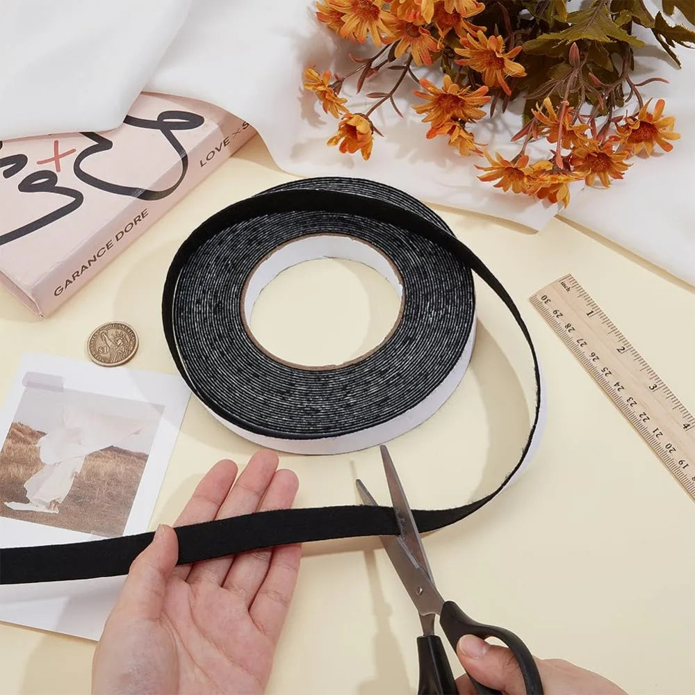 10.94 Yards Self Adhesive Felt Tape 0.79 Inch Black Felt Strips with Adhesive Backing for Furniture Protecting Hardwood Floors