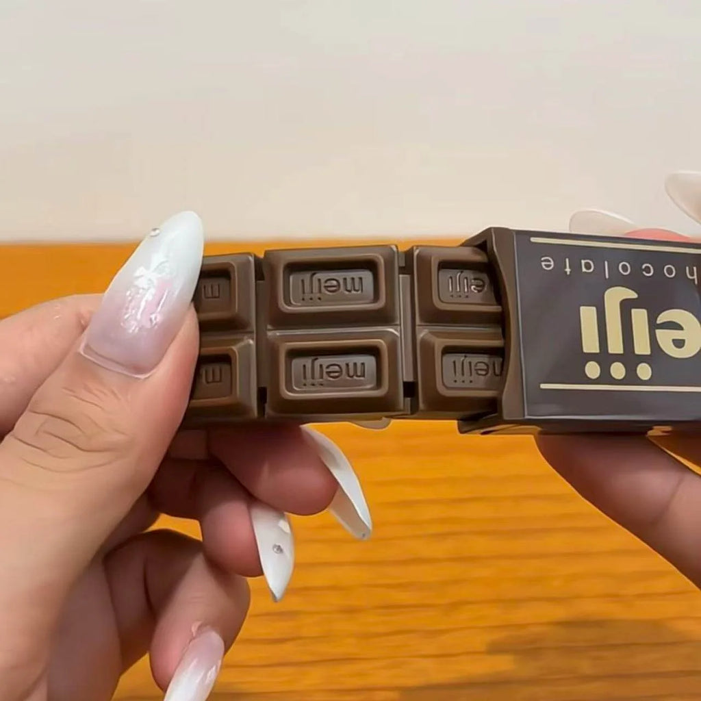 New Crisp Click Snap Sound Chocolate Fidget Toy Bendable Meiji Shape Squeeze Stress Relief Sensory Decompression Relax Toy Gift
