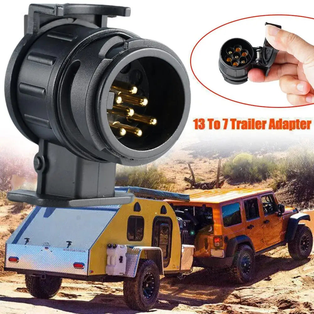 European 13 to 7 Pin Trailer Adapter Connector Plug Convert Mini Towing Socket Wiring Harness Truck RV Parts Dropshipping
