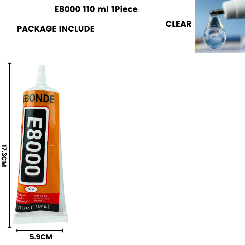 E8000 Clear Contact Phone Repair Adhesive E-8000 Fabric Cloth Multi-Purpose Glue with Precision Applicator 15ML 25ML 50ML 110ML