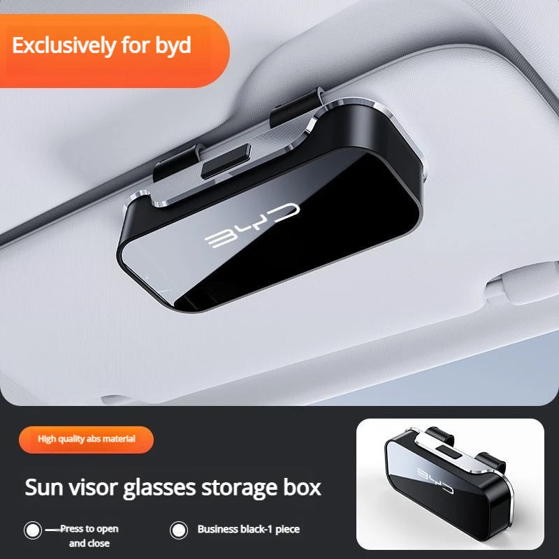 FOR Byd Seagull Han ev Storage Glasses Case, Dolphin Seal Song Qin Yuan plus Tang Sun Visor Sunglasses Clip accessories