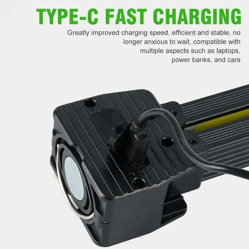 New COB Work Light, Magnetic LED Inspection Lamp, Cold Light + Warm Light + Red Light, Camping Emergency Repair Flashlight