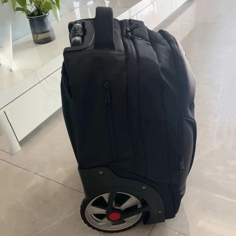 New design trolley rolling luggage big wheel trip shoulder bag travel men/women large-capacity suitcase light boarding valise
