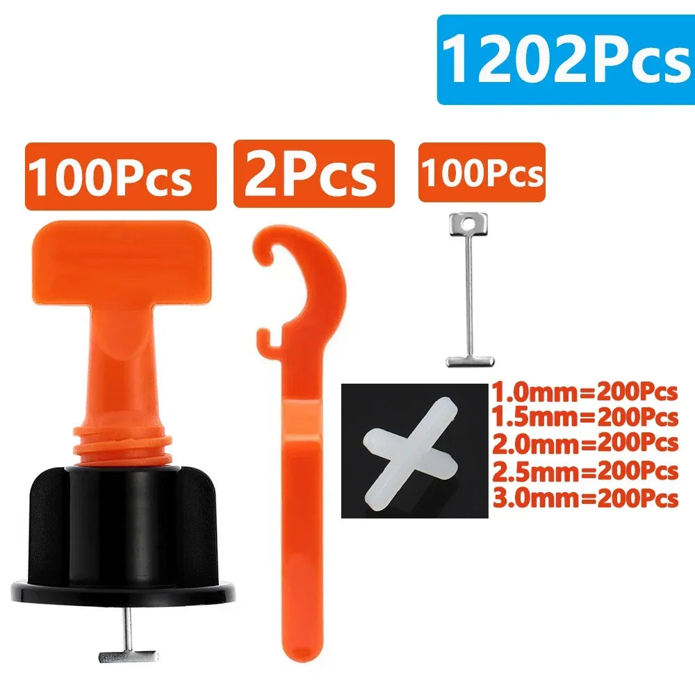 11-1202PCS Floor Ceramic Tile Leveling System Clips Set Leveler Adjuster Tile Wall Laying Tools Locator Spacer Construction Tool