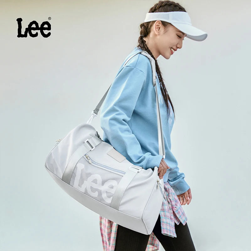 LEE Gym Duffel Bag Short Trip Luggage Travel Bag Unisex Waterproof Large Size Sport Training Dry Wet Bag with Shoe Compartment