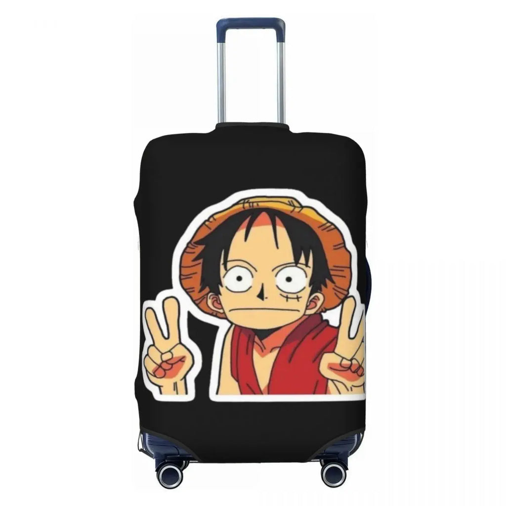 The Cheerful Pirate Flashing Victory Signs Suitcase Cover Flight Anime One Piece Elastic Luggage Case Cruise Trip Protection