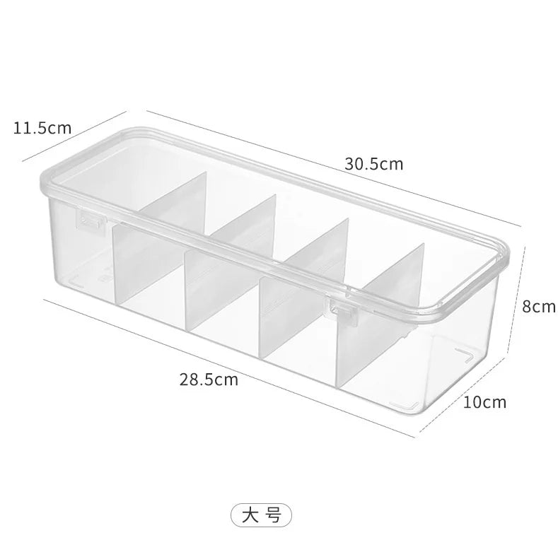 Transparent Data Cable Organizer Case Classification Dustproof Card Organizer with Lid Clutter Office Table Collection Box