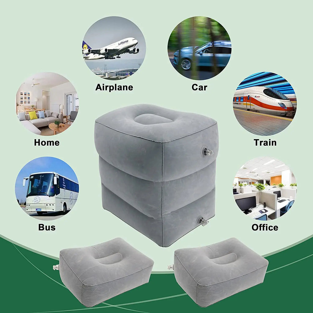 PVC Kids Flight Sleeping Footrest Pillow Resting Pillow On Airplane Car Bus Pillow Inflatable Travel Foot Rest Pillows Foot Pad