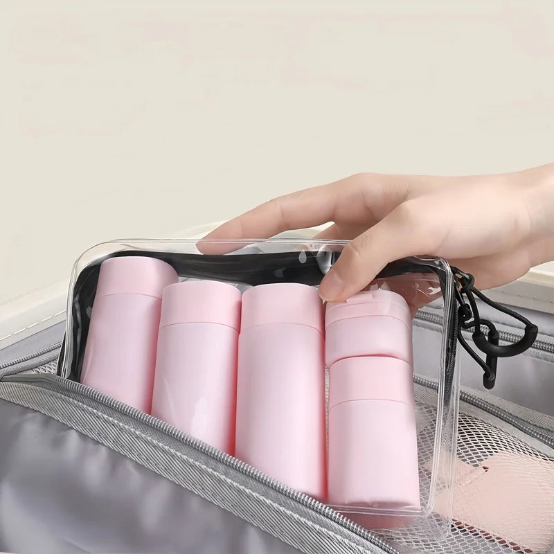 5Pcs/Set PE Cosmetics Bottle Travel Suit Shampoo Bath Gel Empty Bottle Lotion Bottle Face Cream Bottle