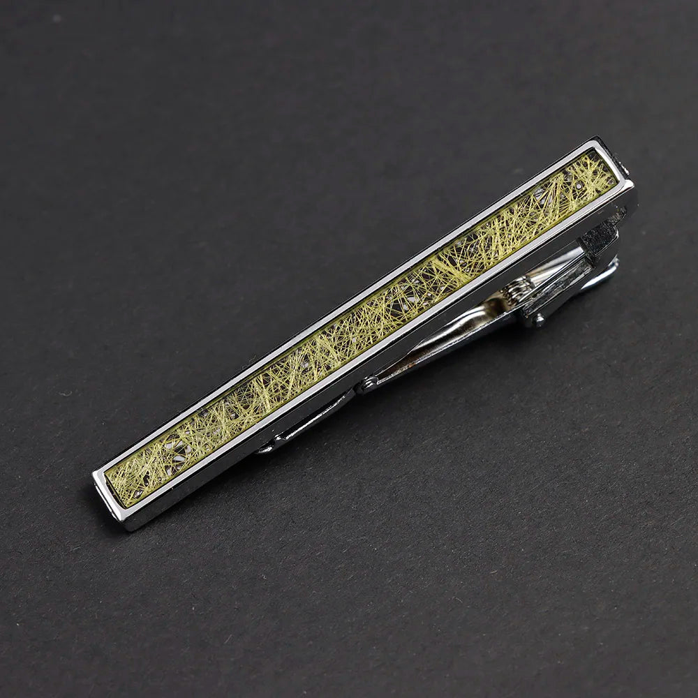 New High Quanlity Classic Golden Sliver 6cm Designer Metal Tie Clips Set Necktie Pin For Men Business Banquet Accessories Gift